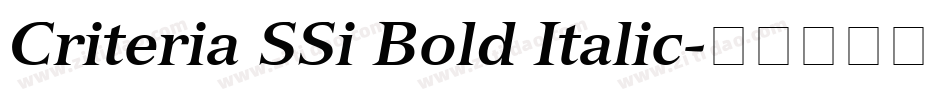 Criteria SSi Bold Italic字体转换